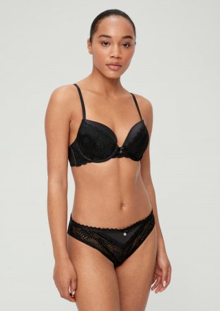 s.Oliver Spitzenstring mit Cut-Out - schwarz