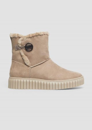 s.Oliver Gefütterte Boots mit Plateausohle - sandfarben