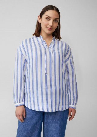 s.Oliver Bluse mit Rüschen und Glitzergarn - royalblau