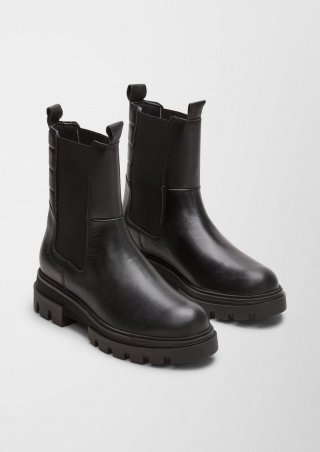 s.Oliver Stiefel aus Rindsleder - schwarz