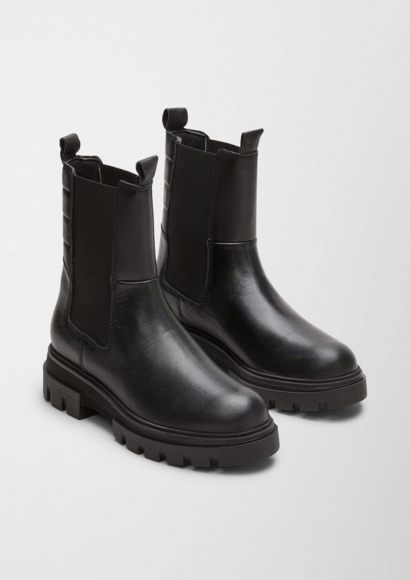 s.Oliver Stiefel aus Rindsleder - schwarz