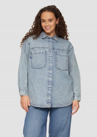 s.Oliver Denim-Hemd mit Brusttaschen - blau