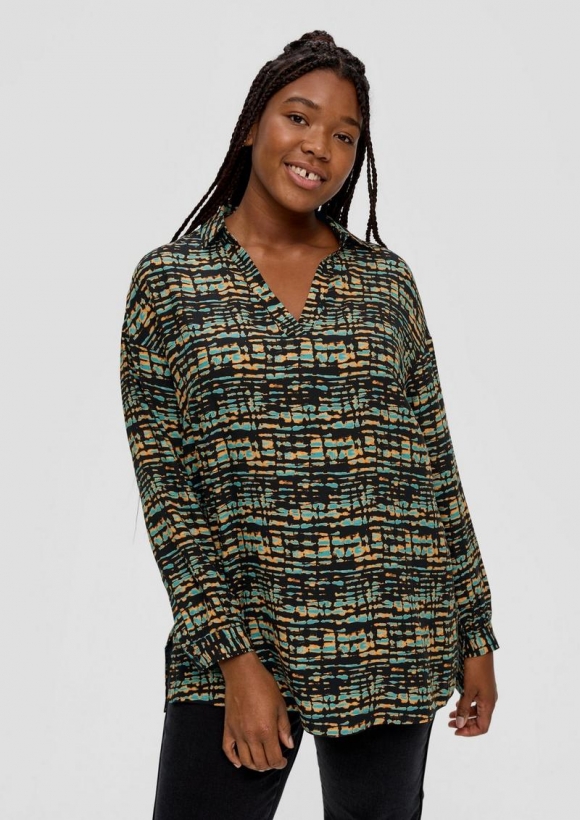 s.Oliver Bluse aus reiner Viskose - schwarz