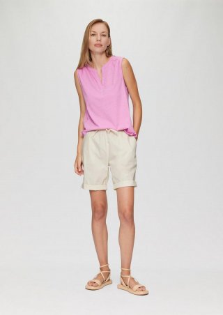 s.Oliver Leichte Shorts mit Elastikbund aus Lyocellmix - beige