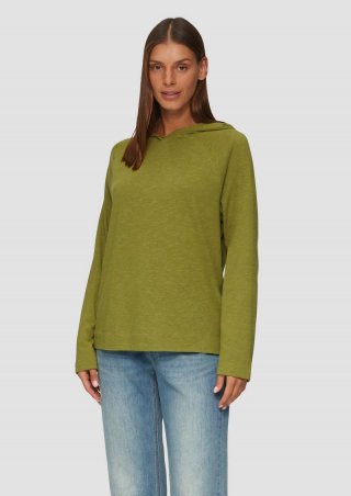 s.Oliver Weiches Jerseyshirt mit Flammgarnstruktur - guacamole