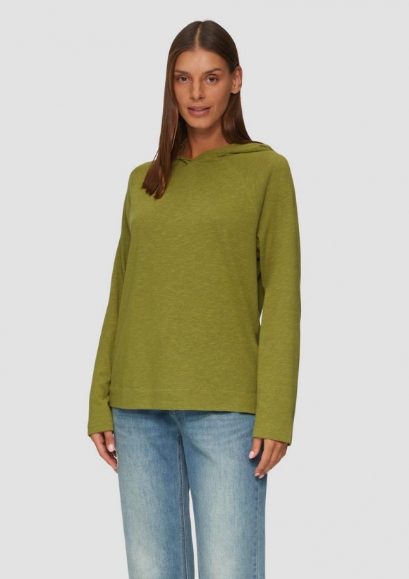 s.Oliver Weiches Jerseyshirt mit Flammgarnstruktur - guacamole