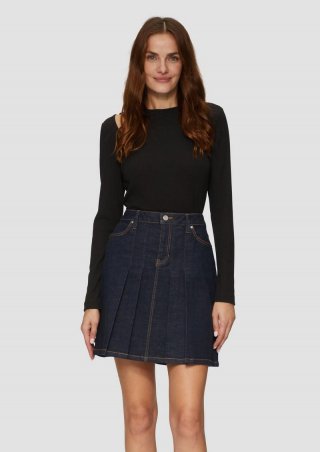 s.Oliver Geripptes Longsleeve mit Cut-Out - schwarz