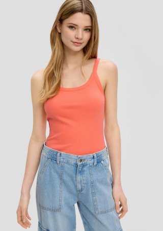 s.Oliver Tank Top mit Rippstruktur - koralle