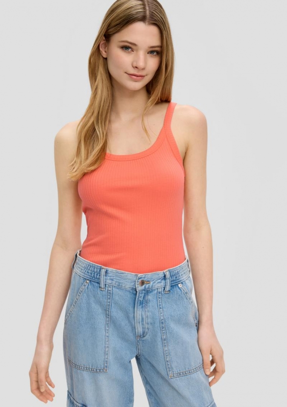 s.Oliver Tank Top mit Rippstruktur - koralle