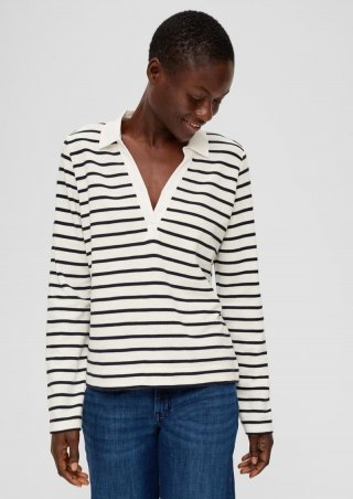 s.Oliver Longsleeve mit Streifenmuster - ecru