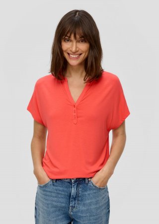 s.Oliver T-Shirt mit V-Ausschnitt - orange