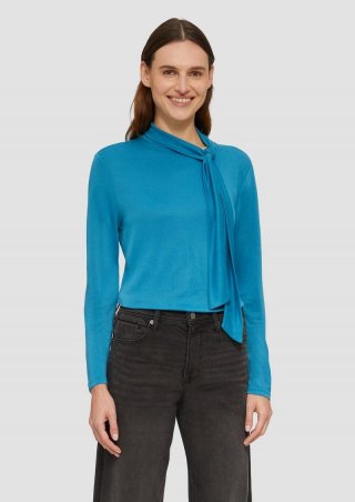 s.Oliver Elastisches Longsleeve aus Modalmix mit Knotendetail - petrol