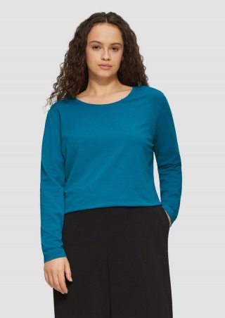 s.Oliver Longsleeve aus Baumwollmix - petrol