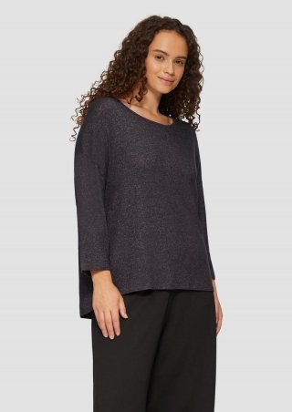 s.Oliver Meliertes Shirt aus Viskosemix - schwarz