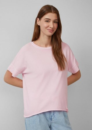 s.Oliver Gewaschenes T-Shirt mit Ziernähten im Relaxed Fit - zartrosa