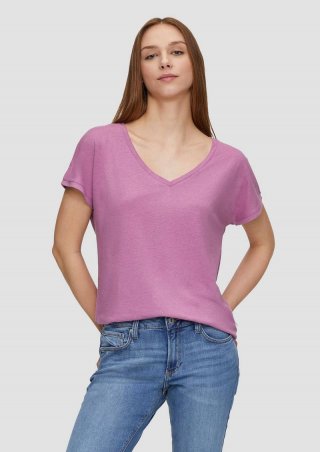 s.Oliver T-Shirt aus Leinenmix im Relaxed Fit - lavendel
