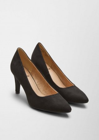 s.Oliver Pumps in Veloursleder-Optik - schwarz