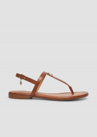 s.Oliver Zehentrenner-Sandalen aus Leder - hellbraun