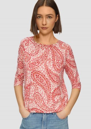s.Oliver Shirt aus Viskosestretch in O-Shape - himbeere