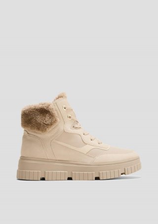 s.Oliver Boots im Materialmix - beige