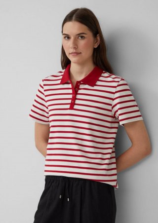 s.Oliver Verkürztes Poloshirt aus Baumwollpiqué - rot