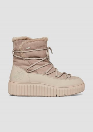 s.Oliver Warm gefütterte Boots im Fabricmix - hellbraun