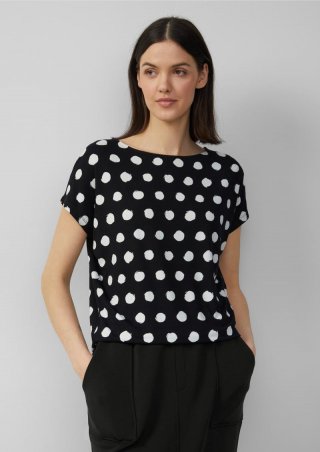s.Oliver Viskosemix-T-Shirt im Relaxed Fit - schwarz