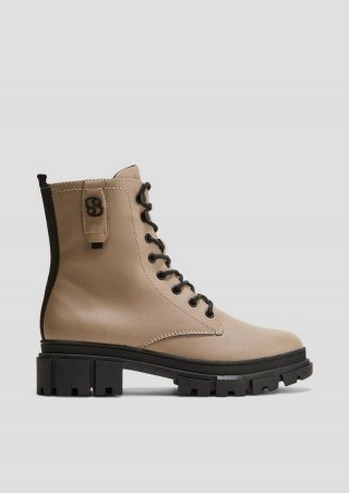 s.Oliver Stiefeletten mit Schnürung und Reißverschluss - hellbraun