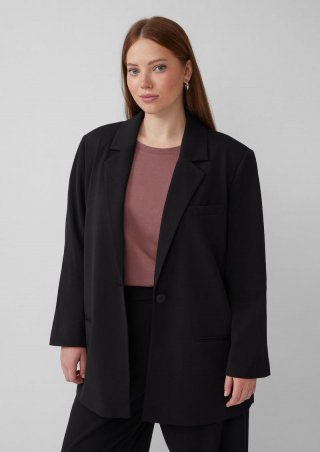 s.Oliver Blazer aus Interlockjersey - schwarz