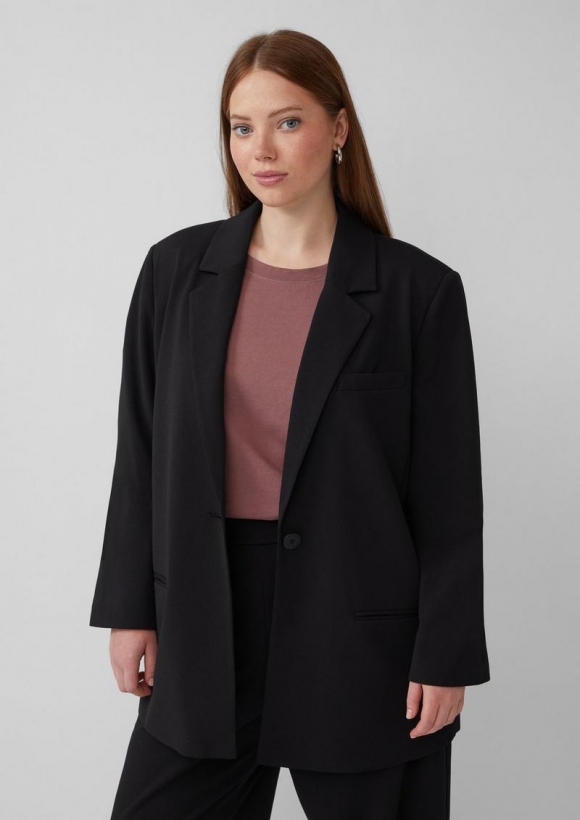 s.Oliver Blazer aus Interlockjersey - schwarz