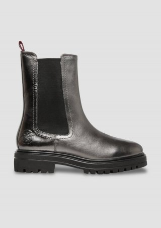 s.Oliver Chelsea Boots aus Glattleder - schwarz