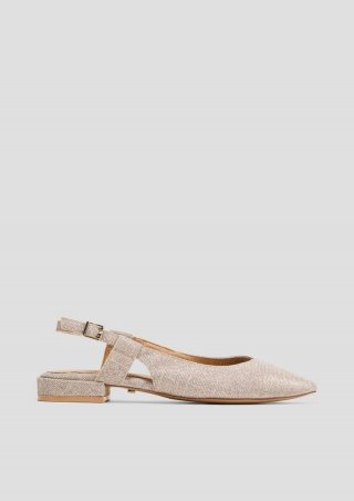 s.Oliver Spitz zulaufende Sling-Pantoletten - champagner