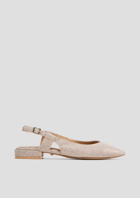 s.Oliver Spitz zulaufende Sling-Pantoletten - champagner