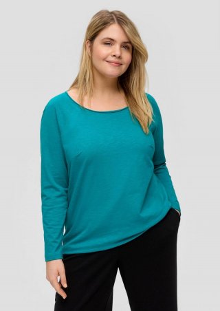 s.Oliver Longsleeve mit Flammgarn-Struktur - petrol