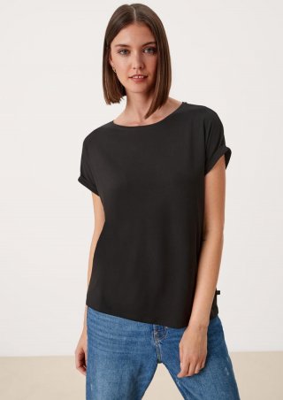 s.Oliver Loose-Fit-Shirt im Lyocellmix - schwarz