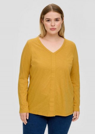 s.Oliver Longsleeve mit Teilungsnaht - gelb