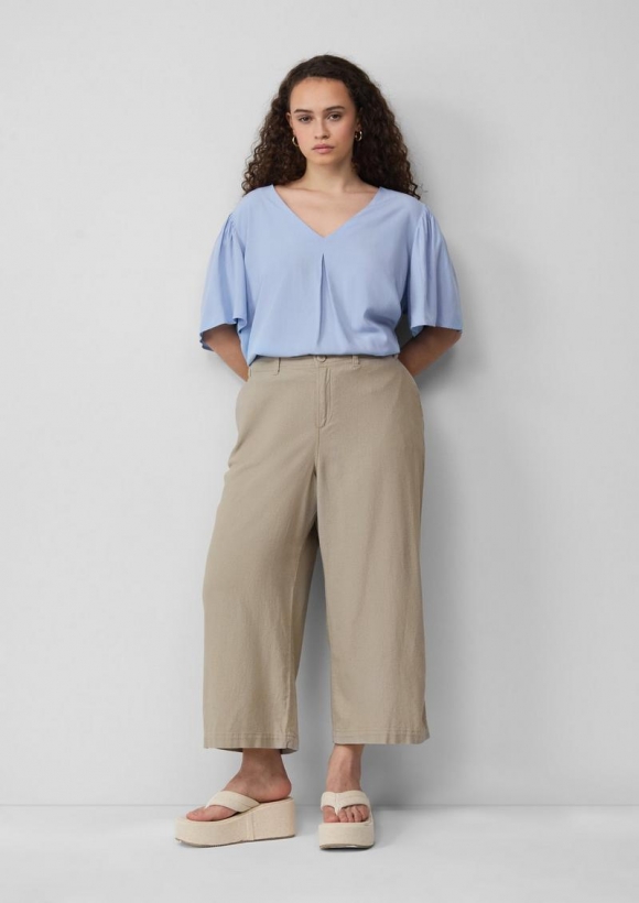 s.Oliver Culotte aus Leinenmix - taubengrau
