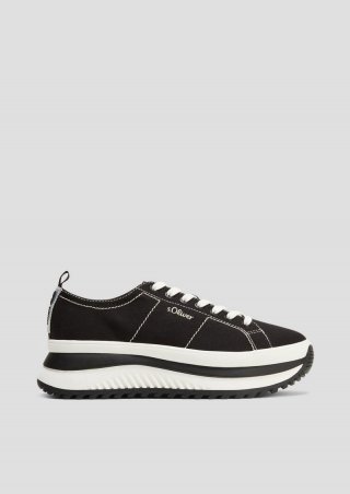 s.Oliver Plateau-Sneaker in Bicolor-Optik - schwarz