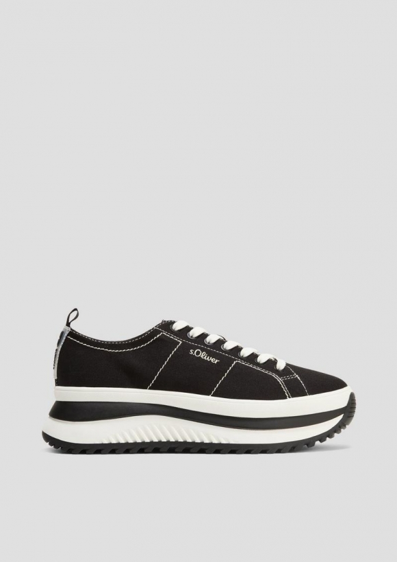 s.Oliver Plateau-Sneaker in Bicolor-Optik - schwarz