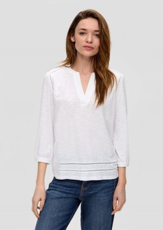 s.Oliver 3/4-Arm-Bluse aus Viskosestretch - weiß