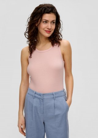 s.Oliver Tanktop aus Baumwollstretch - altrosa