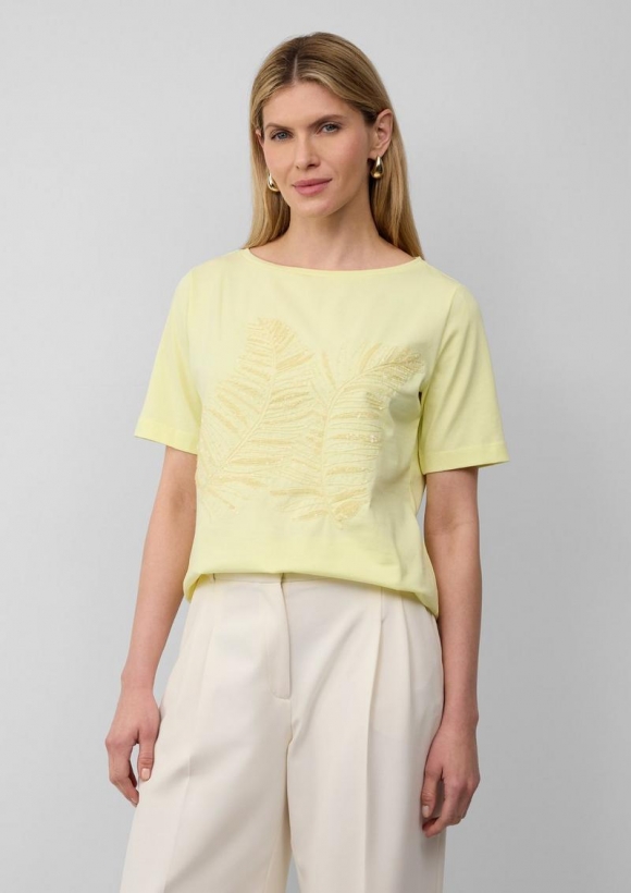 s.Oliver T-Shirt im Relaxed Fit mit Pailletten - limettengrün
