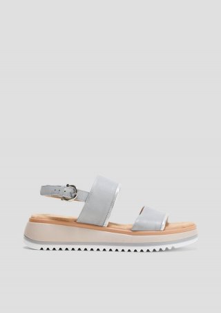 s.Oliver Sandalen mit Lederriemen - hellgrau