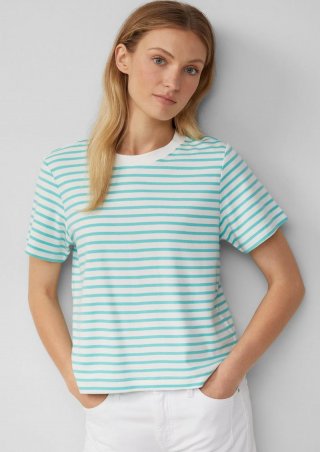 s.Oliver Verkürztes T-Shirt aus Interlockjersey - ozeangrün