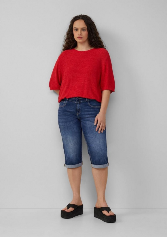 s.Oliver Jeans / Slim Fit / Mid Rise / Capri Length - blau