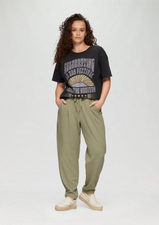 s.Oliver Jogpants aus Interlock-Crêpe - salbeigrün