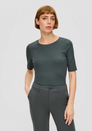 s.Oliver T-Shirt aus Baumwollstretch - olivgrün