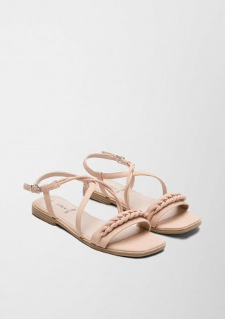 s.Oliver Sandalen mit Flecht-Detail - beige