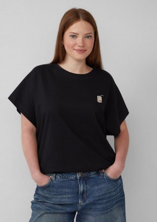 s.Oliver T-Shirt im Loose Fit - schwarz