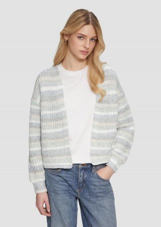 s.Oliver Weiche Oversized-Strickjacke aus Chenille-Garn - minze